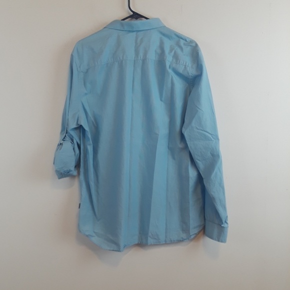 Calvin Klein men's blue striped button down shirt - Picture 2 of 7